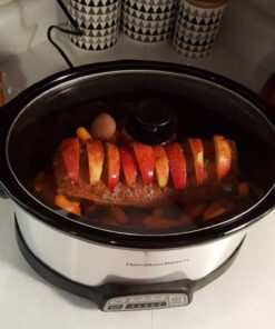 Hamilton Beach Programmable Slow Cooker with Flexible Easy Programming, 5 Cooking Times, Dishwasher-Safe Crock, Lid, 7 Quart, Silver 53 61DoTGzOpoL