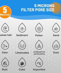 PUREPLUS 5 Micron 10" x 2.5" Whole House Sediment Home Water Filter Cartridge Replacement for Any 10 inch RO Unit, Culligan P5, Aqua-Pure AR110, Dupont WFPFC5002, CFS10, WHKF-G05, 4Pack 10"*2.5" 4 Count (Pack of 1) 24 61Dp0jFxE2L