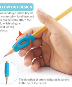 Firesara Pencil Grips, Ergonomic Rainbow Pencil Grips for Kids Handwriting, Pencil Grip Posture Correction Training Writing Aids Claw for Adults Preschoolers Students Special Needs(12Pcs) 15 61DpCtOgxL