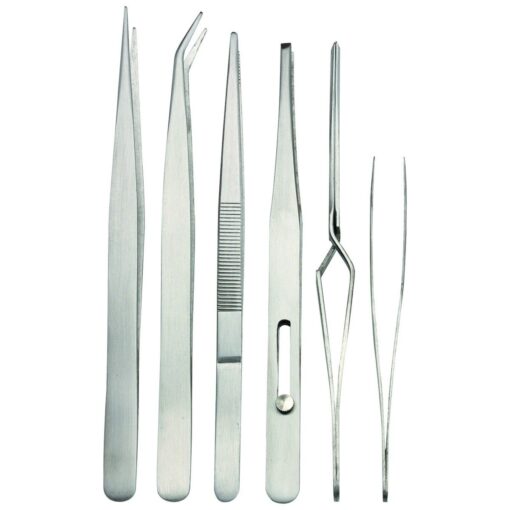 6 Piece Fine Point Tweezer Set for Electrical, Soldering