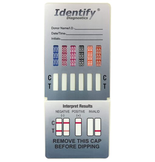 5 Pack Identify Diagnostics 12 Panel Drug Test Dip - Testing Instantly for 12 Different Drugs THC50, COC, MOP, OXY, MDMA, BUP, AMP, BAR, BZO, MET, MTD, PCP ID-CP12-DIP (5) 5