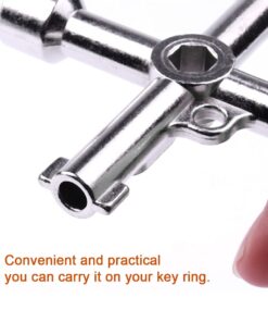 ATOPLEE Electrical Cabinet Key, 4 Way Utilities Key,Triangle/Square/Panel Cross Key for Faucet,Gas Meter,Valve,Spigots,Electrical Cabinet Opening 1pcs 11 61Dsl17RRXL