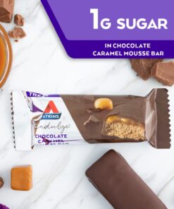 Atkins Endulge Chocolate Caramel Mousse Bar, Dessert Favorite, 1g Sugar, High in Fiber, 5 Count 16 61Dtk 9A4 L