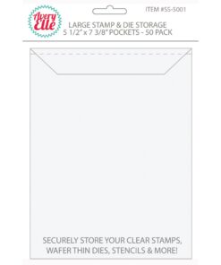 Avery Elle SS-5001 Stamp & Die Storage Pockets 50/Pkg Large 5 ½” x 7 3/8" , white/clear , Single Pack 13 61DuMVB1OGL