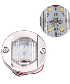 Alternative view of 3 inch 6 LED S.S.304 12V Round Marine Navigation Light Chrome Boat Polished Stainless LED Transom Mount Stern Anchor Lights Flush Mount,IP67 Waterproof