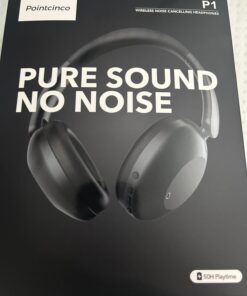 Pointcinco Active Noise Canceling Headphones, Over Ear Headphones with Mic, 60 Hours Play Time On Ear Bluetooth Headphones with Deep Bass, Foldable Headphones with HiFi Audio for Music P1 101 61Dut372KJL