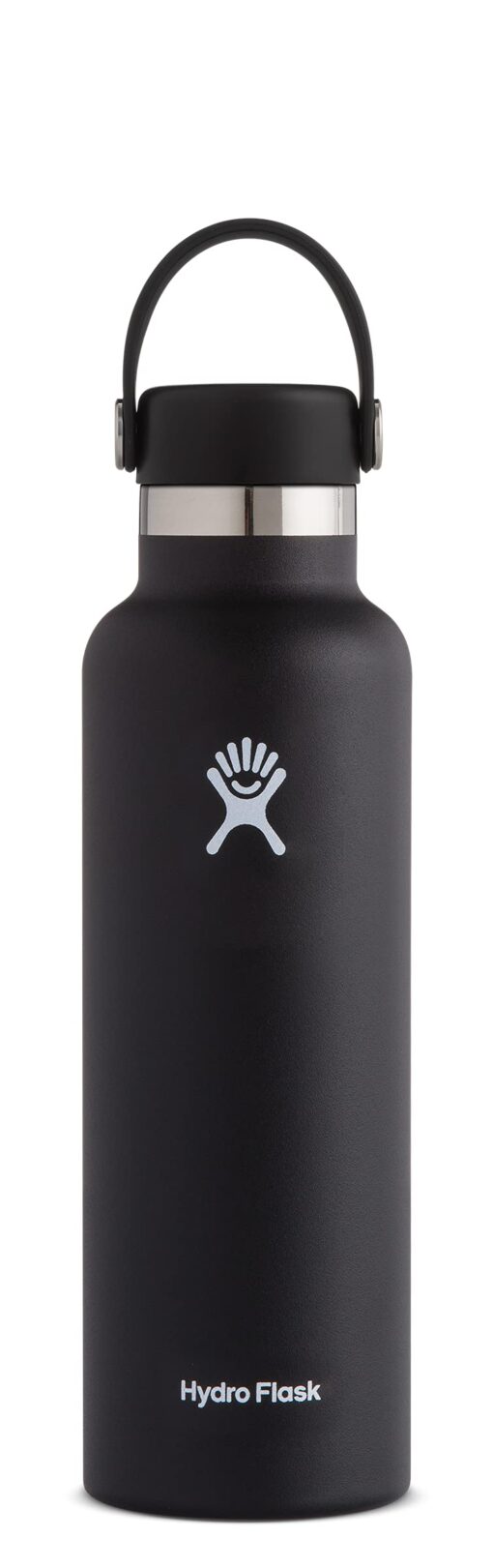 Hydro Flask Stainless Steel Standard Mouth Water Bottle with Flex Cap and Double-Wall Vacuum Insulation 21 Oz Black