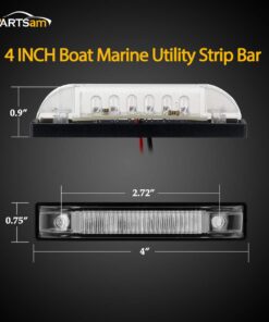 Alternative view of Partsam 6Pcs 4 Inch Marine Boat Light, Slim Line White 9 LED Utility Strip Light Bar, Sealed Waterproof LED Marker Lights for Truck Trailer Camper RV Pickup Car, Under Hood Lights, Dome Lights