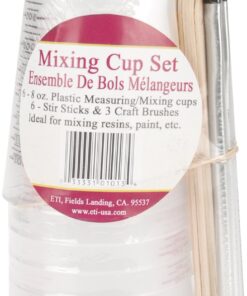 Environmental Technology EN01013 6 Stir Sticks3 Brushes Castin' Craft Mixing Cup Set, Clear