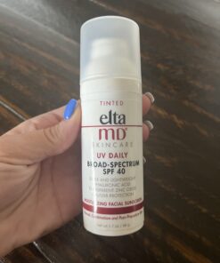 EltaMD UV Daily Tinted Sunscreen with Zinc Oxide, SPF 40 Face Sunscreen Moisturizer, Helps Hydrate Skin and Decrease Wrinkles, Lightweight Face Sunscreen, Absorbs Into Skin Quickly, 1.7 oz Pump 48 61Dw1X0M2IL
