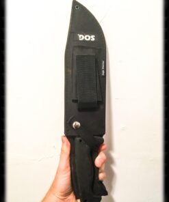 SOG Jungle Primitive Fixed Blade- Field and Camping Tactical Machete with Sheath for Clearing Brush, Full Tang Survival Knife 15.3 Inches (F03TN-CP), Steel,Black 42 61Dw26Ou L