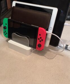 SooPii Premium 6-Port USB Charging Station Organizer for Multiple Devices, 6 Short Charging Cables and One Upgraded i-Watch Charger Holder Included, for Phones, Tablets, and Other Electronics, White 33 61DwPMcCfzL