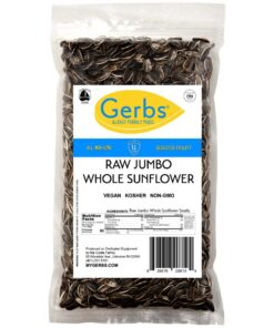GERBS Jumbo Raw Whole Sunflower Seeds, 32 ounce Bag, Unsalted, Top 14 Food Allergen Free, Non GMO, Vegan, Keto, Paleo Friendly 2 Pound (Pack of 1) 20 61DxdRsiQWL