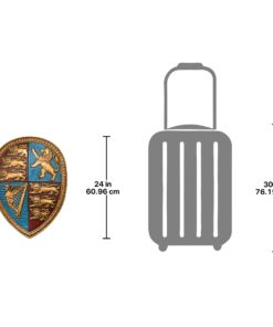 Design Toscano Queen Victoria's Royal Coat of Arms Shield Sculpture 24 Inch, Red, Blue and Gold 13 61Dz CH21iL