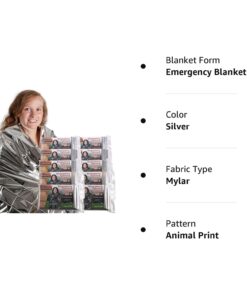 Grizzly Gear Emergency Thermal Blanket, 7 Feet x 4 1/3 Feet 4-Pack 15 61E 3RPY09L 1