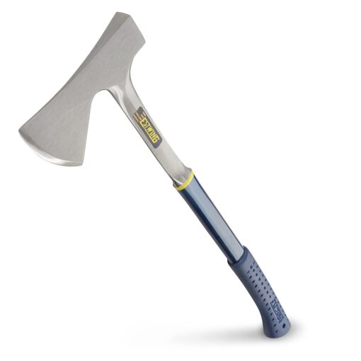 ESTWING Camper's Axe - 26" Wood Splitting Tool with All Steel Construction & Shock Reduction Grip - E45A 26" Blue