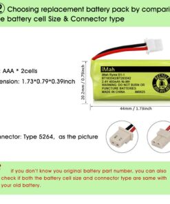iMah BT183342/BT283342 Cordless Phone Battery Also Compatible with BT166342/BT266342 BT162342/BT262342 AT&T EL52100 EL50003 CL80100 CL80111 CRL80112 EL50003 VTech CS6709 CS6609 CS6509 CS6409, 3-Pack 12 61E fxPPIGL