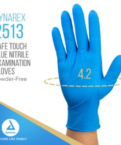 Alternative view of Dynarex Safe-Touch Disposable Nitrile Exam Gloves, Powder-Free, Latex-Free, Touchscreen Friendly & Used by Professionals, Blue, Large, 1 Box of 100 Safe-Touch Disposable Nitrile Exam Gloves 100 Count (Pack of 1)