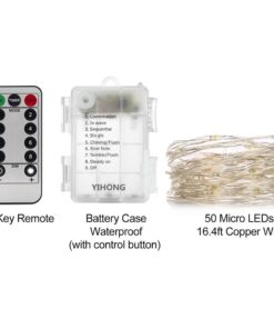 YIHONG 4 Set Fairy Lights Battery Operated Christmas String Lights with Remote Timer for 8 Modes Twinkle Lights 16.4 feet 50 LED Firefly Lights -White 29 61E0Y1GoRUL