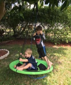 Swinging Monkey Products Giant 40" Saucer Tree Swing, 900D Oxford Fabric, Steel Frame, Simple Installation, Nest Swing (Green) 30 61E0gAnu8L