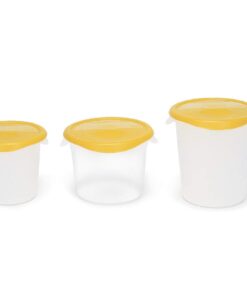 Rubbermaid Commercial Products Plastic Round Food Storage Container for Kitchen/Food Prep/Storing, 4 Quart, Clear, Container Only (FG572124CLR) (Lid not included) 4 Qt. 12 61E0uSxyZiL 2