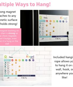 Magnetic Behavior Chore Chart for Kids at Home - Gift Reward Visual Schedule Chart by QUOKKA - Dry and Erase Routine and Responsibility - Use 99 Magnets, Markers, Stickers - from Toddlers to Teens Original 22 61E1AwZtg4L