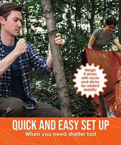 Go Time Gear Life Tent Emergency Survival Shelter – 2 Person Emergency Tent – Use As Survival Tent, Emergency Shelter, Tube Tent, Survival Tarp - Includes Survival Whistle & Paracord Green 2 Pack 14 61E1J0ovGyL