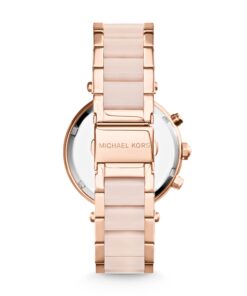 Michael Kors Parker Women's Watch, Stainless Steel and Pavé Crystal Watch for Women with Steel, Leather, or Silicone Band Blush/Rose gold 18 61E24Ay7s6L