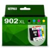 902XL Ink Cartridges Replacement for HP 902XL Ink Cartridges to use with OfficeJet Pro 6978 6960 6968 6958 6950 6970 6962 Printers (902XL Ink Cartridges Combo Pack, Black Cyan Magenta Yellow) 18 61E25CeLYhL