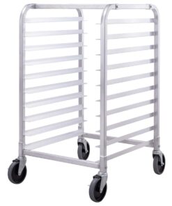 Giantex 10 Tier Aluminum Bakery Rack Home Commercial Kitchen Bun Pan Sheet Rack Mobile Sheet Pan Racking Trolley Storage Cooling Rack w/Lockable Casters (10 Tier): 26" L x 20.3" W x 38.2"H 12 61E3buBeXzL