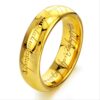 Gold Plated 18k Elvish Script Tungsten Carbide Unisex Laser-Etched Wedding Ring Band- 7mm 4 49 61E3tj5ZbqL