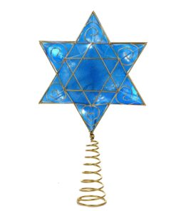 Alternative view of Kurt Adler US0134 13" Gold And Blue Battery-Operated Lighted Deluxe Hanukkah Tree Topper