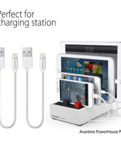 Avantree [Apple MFi Certified 2 Pack iPhone Cable Short, Apple Lightning Cable 1ft for iPhone X, 8, 7, 6s, 6, 6 Plus, 5 iPod iPad, High Speed Data Sync and Charge Cable - White 15 61E5Kefh1fL