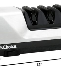 Chef'sChoice Hone Electric Knife Sharpener for 15 and 20-Degree Knives 100% Diamond Abrasive Stropping Precision Guides for Straight and Serrated Edges, 3-Stage, Gray Chef'sChoice 15 61E6GB5TgJL