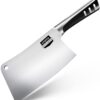 Utopia Kitchen - 7 Inch Cleaver Kitchen Knife Chopper Butcher Knife Stainless Steel for Home Kitchen and Restaurant (Black) Black 3 61E6sSu6ZcL