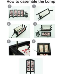 Moon Sakura Table Lamp Lighting Shades Floor Desk Outdoor Touch Room Bedroom Modern Vintage Handmade Asian Oriental Wood Bedside Gift Art Home Garden Christmas I3M 20 61E70kY5DxL