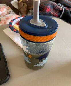 Zak Designs Kelso Toddler Cups For Travel or At Home, 15oz 2-Pack Durable Plastic Sippy Cups With Leak-Proof Design is Perfect For Kids (DinoRoar, Zaksaurus) DinoRoar & Zaksaurus 23 61E7TECGtWL