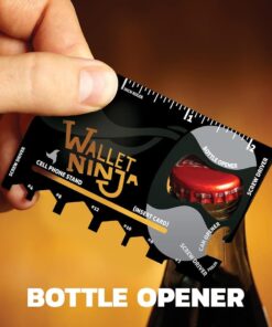 Wallet Ninja Multitool Card – 18 in 1 Credit Card Multi-Tool (Bottle Opener, Can Opener, Screwdrivers, Phone Stand & More) – Black 27 61E874GSrL