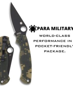 Alternative view of Spyderco Para Military 2 Signature Camo Knife with 3.42" CPM S30V Black Steel Blade and Durable G-10 Handle - PlainEdge - C81GPCMOBK2