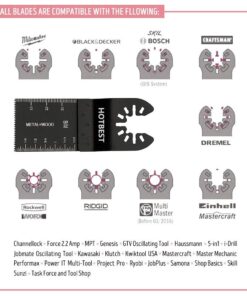 HOTBEST 50 Pack Bi-Metal Oscillating Multi Tool Quick Release Saw Blades Multitool Blade Fits for Porter Cable,Rockwell,Makita,Black & Decker Dremel etc. 9 61EABeTCKoL
