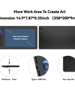 VEIKK A15 Drawing Tablet 10X6 Inch Graphics Tablet with 12 Shortcut Keys and Battery Free Pen (8192 Level) A15 Blue 13 61EAFQ8x80L