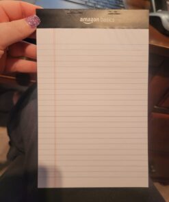 Amazon Basics Narrow Ruled Lined Writing Note Pad, 5 inch x 8 inch, White, 12 Count (12 Pack of 50 pages) 5-Inch by 8-Inch 44 61EBDAG4pQL