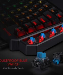 Alternative view of Redragon K585 DITI One-Handed RGB Mechanical Gaming Keyboard, 42 Keys Type-C Professional Gaming Keypad w/Upgraded Hot-Swappable Socket, 7 Onboard Macro Keys & Detachable Wrist Rest Blue Switch Black