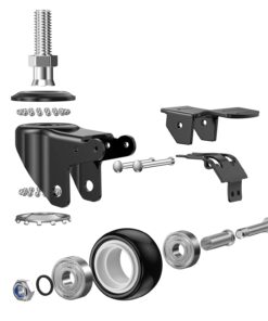 Alternative view of DICASAL 4 Pack 1.5 Inch Swivel Stem Casters, Non-Marking Polyurethane Wheels 330 Lbs with Diameter 3/8"- 16 x 1" Stem Thread and Nuts for Carts Trolley Furniture 3/8-16*1"