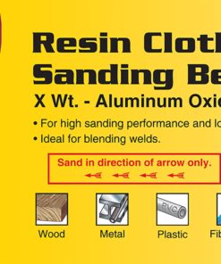 IVY Classic 43062 Flex-Abrasive 3-Inch x 21-Inch 50 Grit Coarse Resin Cloth Aluminum Oxide Sanding Belt, 10-Pack 3 x 21-inch 50 Grit- Coarse 6 61EDXfjwML
