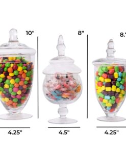 Mantello Apothecary Jars with Lids- Small Apothecary Jars, Candy Jars for Candy Buffet, 20 oz., 24 oz. and 28 oz. 26 61EG1KiAadL