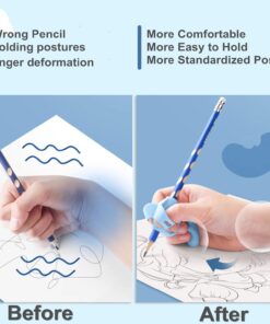 YZEASYPINK 6PCS Pencil Grips for Kids Handwriting 5 Fingers Toddlers Pencil Grip Pencil Holder for preschooler 2-4 Years learning to Write for Children's Training Pen Holding Posture Correction Tools 11 61EHtun6SyL