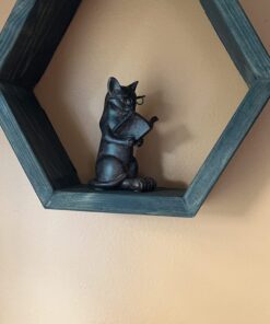 Young's Inc. Cat Figurine - Cute Cat Statue - Whimsical Cat Decor for Cat Lovers - Cat Collectibles and Meditation Decor - Cat with Eye Glasses - 4'' L X 3'' W X 5'' H Sitting Up 31 61EI 2A6yAL