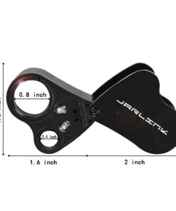 JARLINK 2 Pack 30X 60X Illuminated Jewelers Eye Loupe Magnifier, Foldable Jewelry Magnifiers with Bright LED Light for Gems, Jewelry, Coins, Stamps, etc (Black) Black 19 61EJ0rtDdML