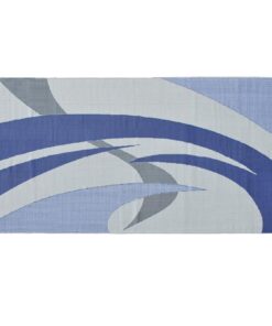 Stylish Camping 159183 9-feet by 18-feet Reversible Mat, Plastic Straw Rug, Large Floor Mat for Outdoors, RV, Patio, Backyard, Picnic, Beach, Camping (Blue/Grey) 9x18 Blue/Grey 18 61EM6K lyEL